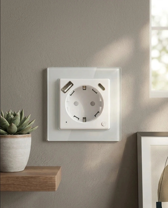 Smart Unterputz Steckdose Venus Pro mit USB & USB-C weiß