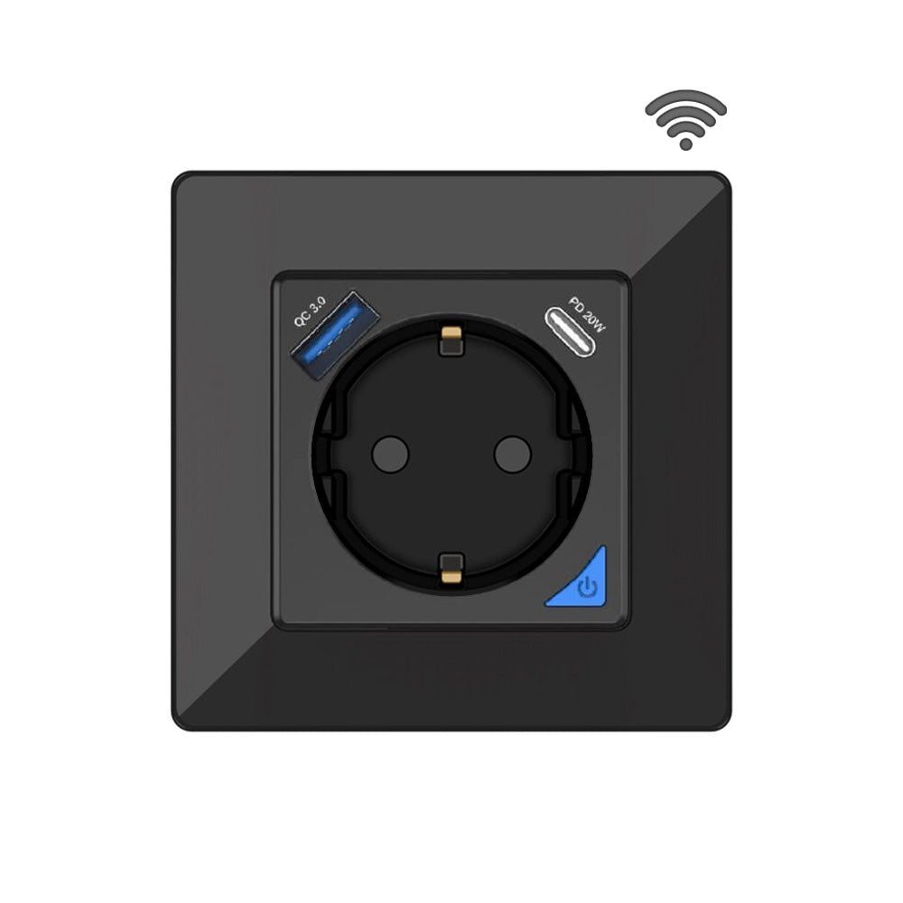 SIRO Smart Unterputz Steckdose Venus mit USB & USB-C schwarz – weitere Ansicht