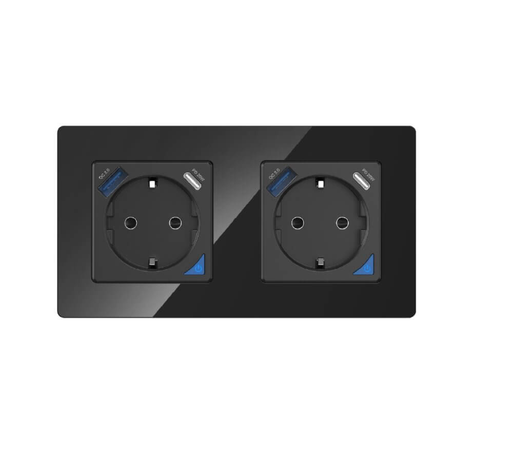 SIRO Smart Unterputz Steckdose Venus mit USB & USB-C schwarz – weiteres Produktfoto