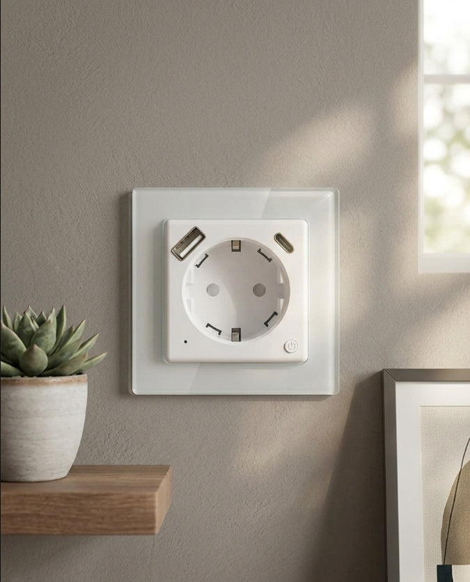 SIRO Smart Unterputz Steckdose Venus Pro mit USB & USB-C weiß