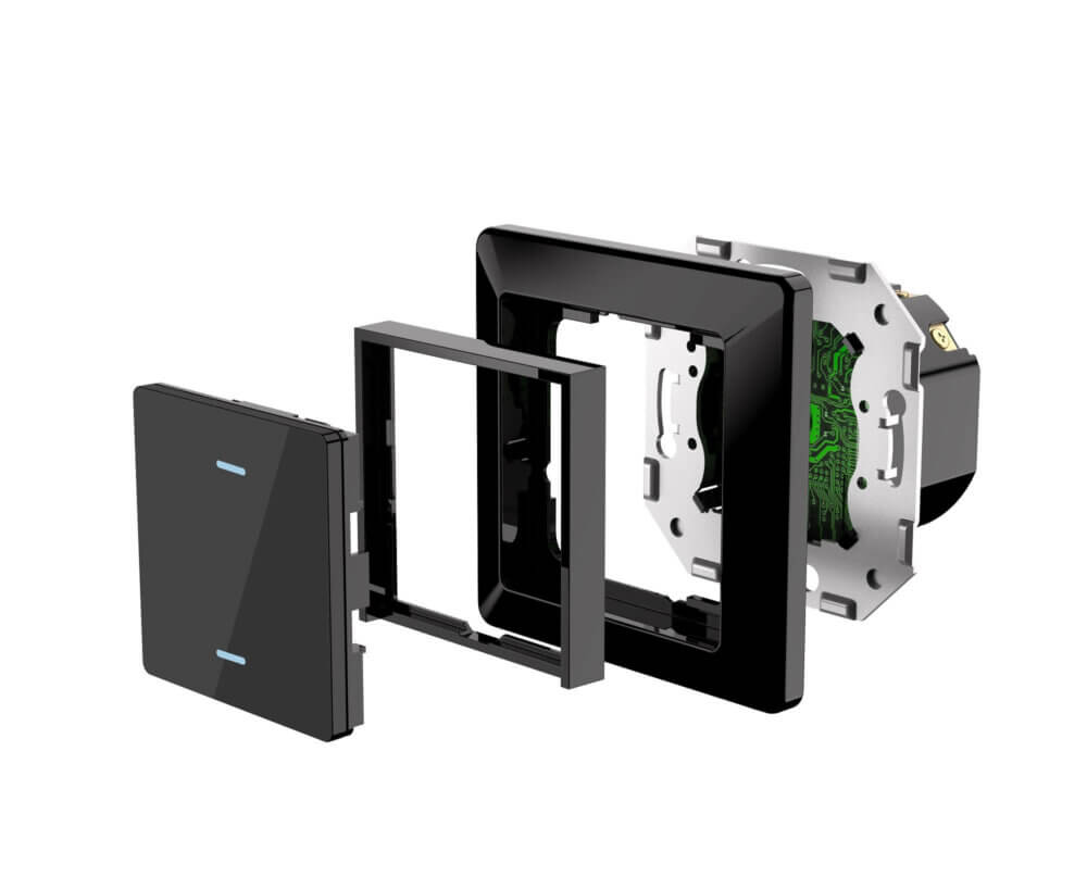 SIRO Smart 2-channel light switch Venus black