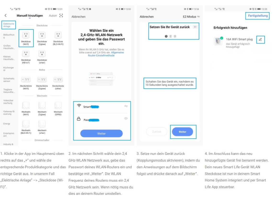Gerät zur Smart Life App hinzufügen