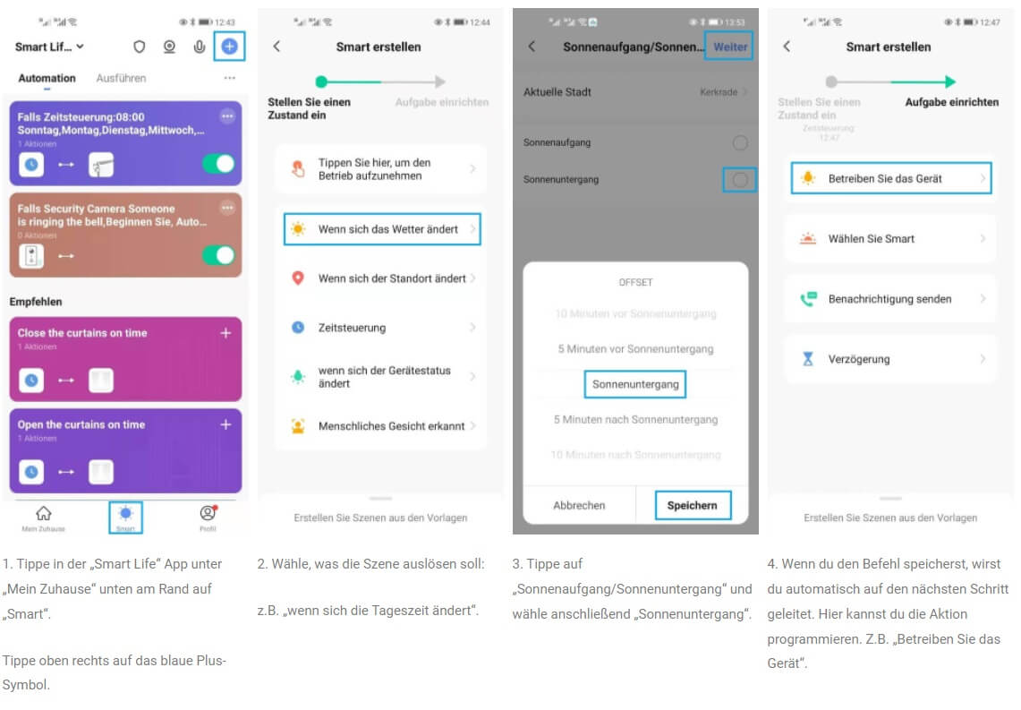 Szene in der Smart Life App erstellen – Schritt 1