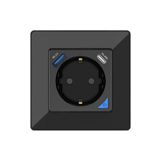SIRO Unterputz-Steckdose Venus mit USB und USB-C, schwarz